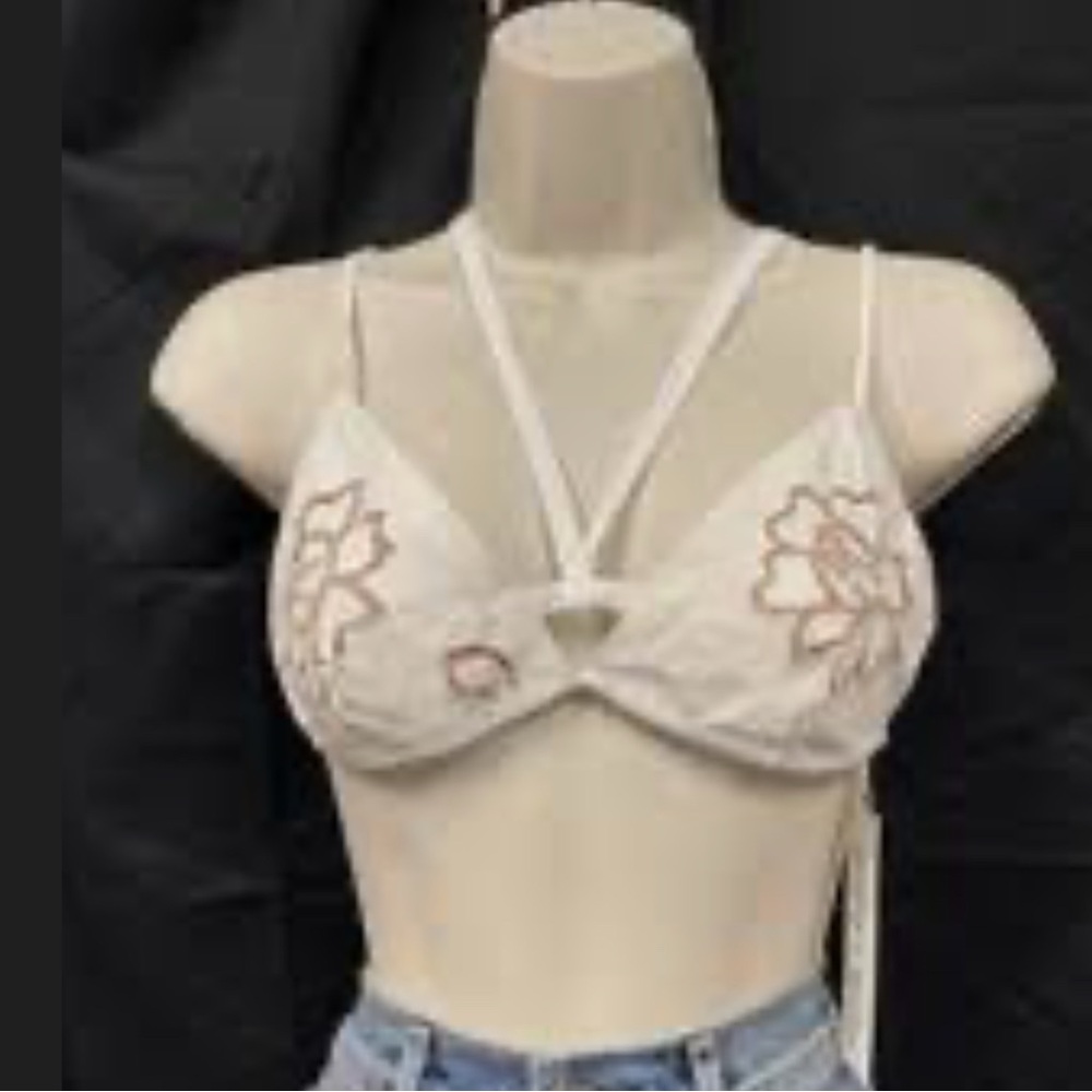 For Love And Lemons Ivory Floral Bralette XXS NWOT